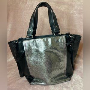 Nanette Lepore Black and Metallic Silver Purse